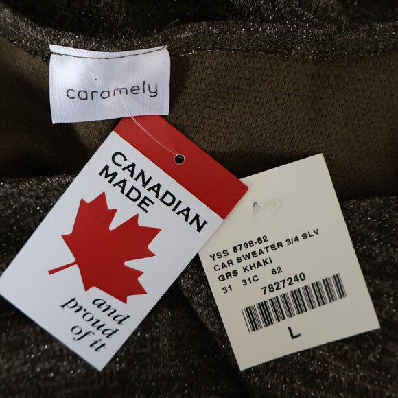 🍁Canaidian Made - Lightwieght Pullover Sweater -  NWT -  Size Large - Khaki🍁 - Picture 3 of 8